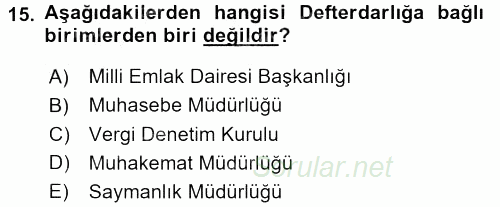 Dış Ticaretle İlgili Kurumlar ve Kuruluşlar 2016 - 2017 Ara Sınavı 15.Soru