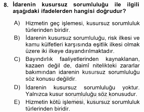 Özel Güvenlik Hukuku 2 2017 - 2018 Dönem Sonu Sınavı 8.Soru