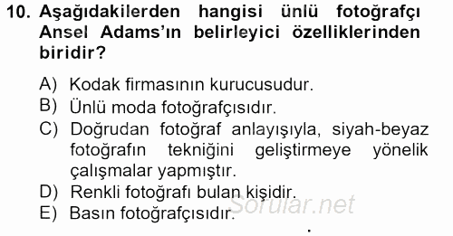 Görsel Kültür 2012 - 2013 Dönem Sonu Sınavı 10.Soru