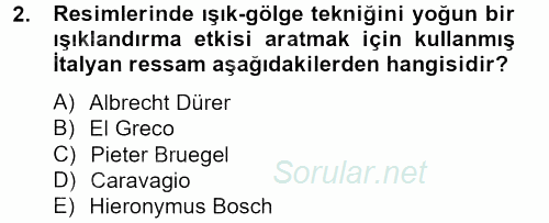 Görsel Kültür 2012 - 2013 Dönem Sonu Sınavı 2.Soru