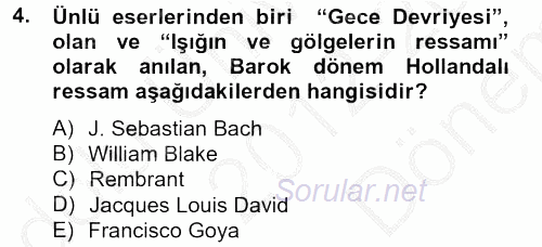 Görsel Kültür 2012 - 2013 Dönem Sonu Sınavı 4.Soru