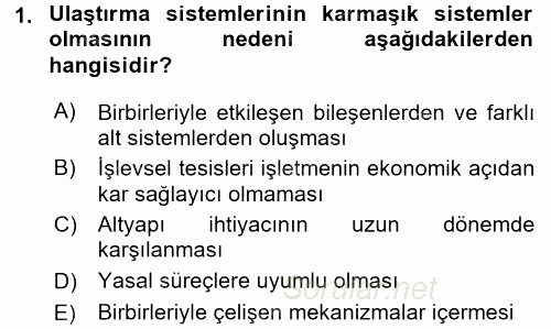 Uluslararası Lojistik 2015 - 2016 Tek Ders Sınavı 1.Soru