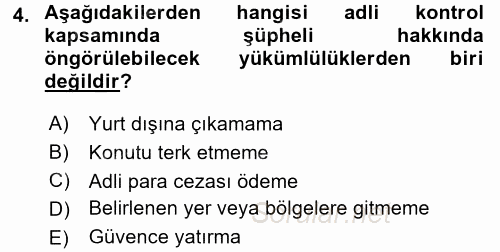 Ceza Muhakemesi Hukuku 2017 - 2018 3 Ders Sınavı 4.Soru