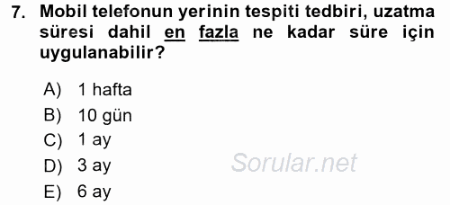 Ceza Muhakemesi Hukuku 2017 - 2018 3 Ders Sınavı 7.Soru