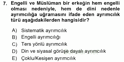 Sosyal Politika 2017 - 2018 Dönem Sonu Sınavı 7.Soru