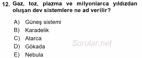 Okulöncesinde Fen Eğitimi 2017 - 2018 Ara Sınavı 12.Soru