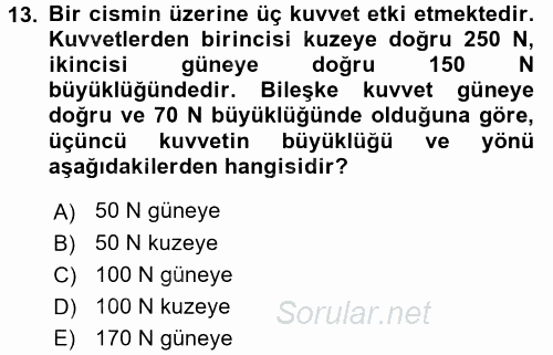 Okulöncesinde Fen Eğitimi 2017 - 2018 Ara Sınavı 13.Soru