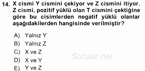 Okulöncesinde Fen Eğitimi 2017 - 2018 Ara Sınavı 14.Soru