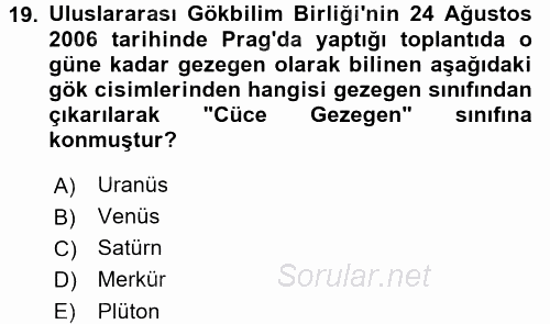 Okulöncesinde Fen Eğitimi 2017 - 2018 Ara Sınavı 19.Soru