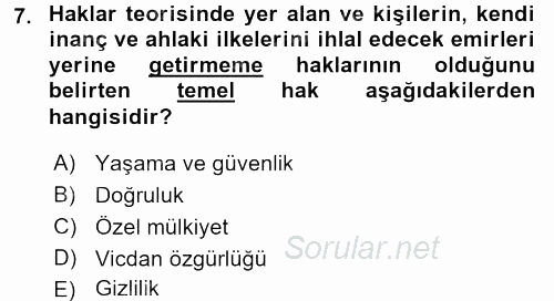 İşletmelerde Sosyal Sorumluluk Ve Etik 2016 - 2017 Ara Sınavı 7.Soru