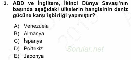 Amerikan Dış Politikası 2015 - 2016 Ara Sınavı 3.Soru