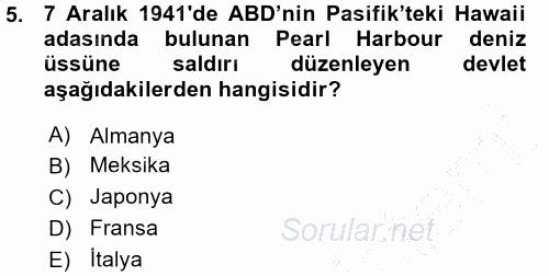 Amerikan Dış Politikası 2015 - 2016 Ara Sınavı 5.Soru