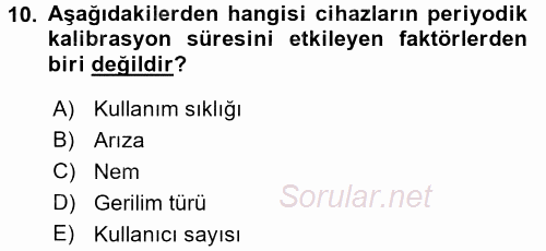 Radyo ve Televizyonda Ölçü Bakım 2017 - 2018 Ara Sınavı 10.Soru