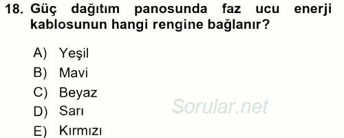 Radyo ve Televizyonda Ölçü Bakım 2017 - 2018 Ara Sınavı 18.Soru