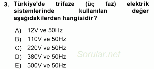 Radyo ve Televizyonda Ölçü Bakım 2017 - 2018 Ara Sınavı 3.Soru