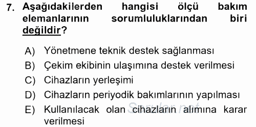Radyo ve Televizyonda Ölçü Bakım 2017 - 2018 Ara Sınavı 7.Soru