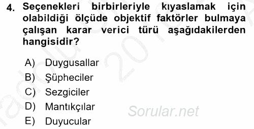 Marka İletişiminde Analiz ve Araştırma 2 2016 - 2017 Ara Sınavı 4.Soru