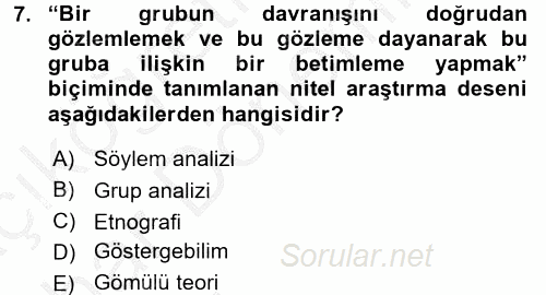 Marka İletişiminde Analiz ve Araştırma 2 2016 - 2017 Ara Sınavı 7.Soru