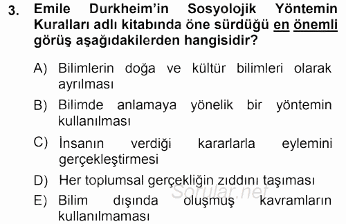 Tarih Metodu 2013 - 2014 Dönem Sonu Sınavı 3.Soru