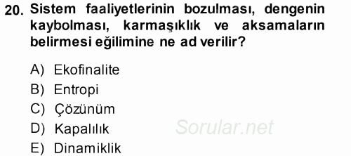 Yönetim ve Organizasyon 1 2014 - 2015 Ara Sınavı 20.Soru