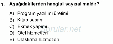 Bilgi Ekonomisi 2013 - 2014 Ara Sınavı 1.Soru