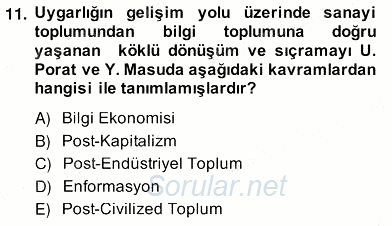 Bilgi Ekonomisi 2013 - 2014 Ara Sınavı 11.Soru