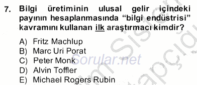 Bilgi Ekonomisi 2013 - 2014 Ara Sınavı 7.Soru