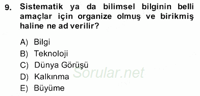 Bilgi Ekonomisi 2013 - 2014 Ara Sınavı 9.Soru