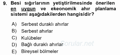 Tarımsal Yapılar ve Sulama 2016 - 2017 Ara Sınavı 9.Soru