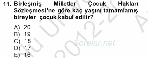 Sosyal Politika 2 2012 - 2013 Ara Sınavı 11.Soru