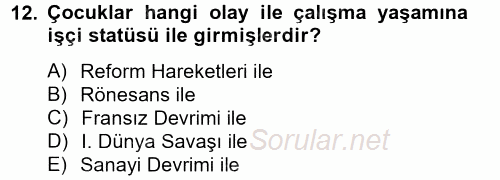 Sosyal Politika 2 2012 - 2013 Ara Sınavı 12.Soru