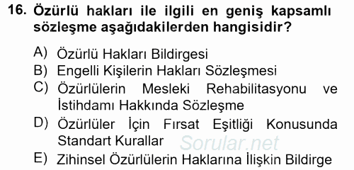 Sosyal Politika 2 2012 - 2013 Ara Sınavı 16.Soru