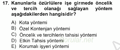 Sosyal Politika 2 2012 - 2013 Ara Sınavı 17.Soru