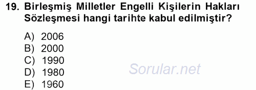Sosyal Politika 2 2012 - 2013 Ara Sınavı 19.Soru