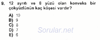 Matematik 2 2012 - 2013 Tek Ders Sınavı 9.Soru