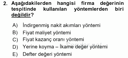 Mali Analiz 2016 - 2017 Dönem Sonu Sınavı 2.Soru