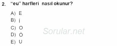 Tıbbi Terminoloji 2013 - 2014 Dönem Sonu Sınavı 2.Soru