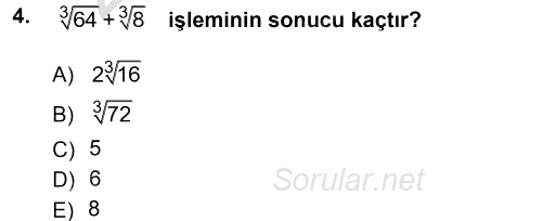 Matematik 1 2012 - 2013 Ara Sınavı 4.Soru