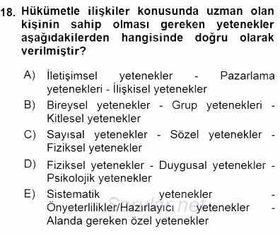 Kurumsal İletişim 2015 - 2016 Dönem Sonu Sınavı 18.Soru