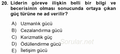 Etkili İletişim Teknikleri 2016 - 2017 Dönem Sonu Sınavı 20.Soru