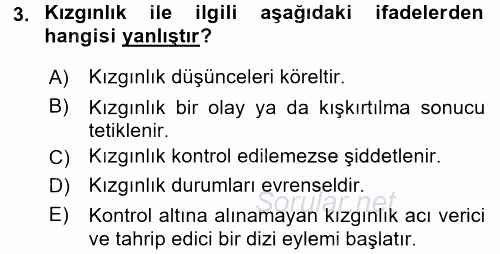Etkili İletişim Teknikleri 2016 - 2017 Dönem Sonu Sınavı 3.Soru