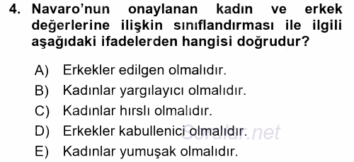 Etkili İletişim Teknikleri 2016 - 2017 Dönem Sonu Sınavı 4.Soru