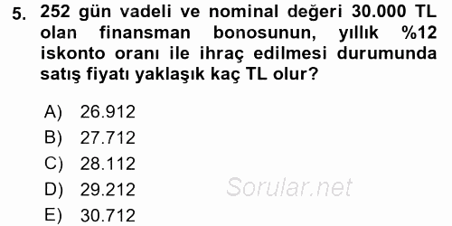 Proje Analizi ve Değerlendirme 2016 - 2017 3 Ders Sınavı 5.Soru