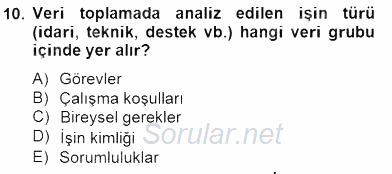 Örgütlerde İnsan Kaynakları Yönetimi 2014 - 2015 Ara Sınavı 10.Soru