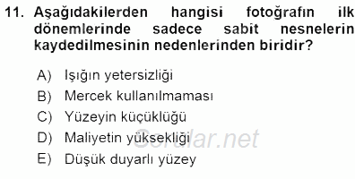 Fotoğraf Tarihi 2015 - 2016 Ara Sınavı 11.Soru