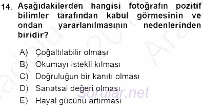 Fotoğraf Tarihi 2015 - 2016 Ara Sınavı 14.Soru
