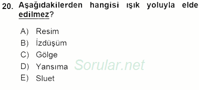 Fotoğraf Tarihi 2015 - 2016 Ara Sınavı 20.Soru