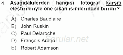 Fotoğraf Tarihi 2015 - 2016 Ara Sınavı 4.Soru