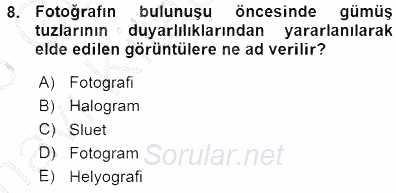 Fotoğraf Tarihi 2015 - 2016 Ara Sınavı 8.Soru