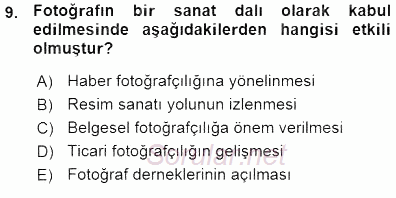 Fotoğraf Tarihi 2015 - 2016 Ara Sınavı 9.Soru